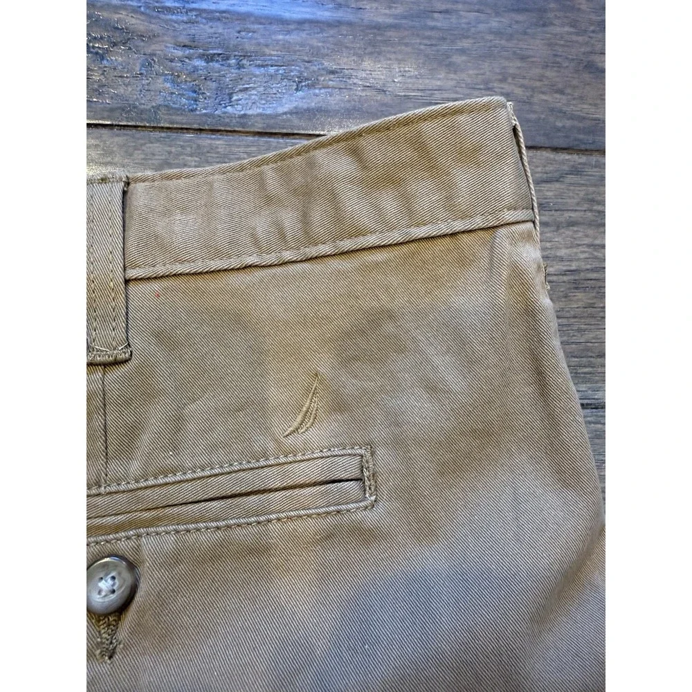 Nautica Deck Shorts Men 38 Oyster Brown Classic Fit Stretch Chino B93000